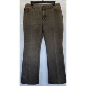 Chico's Platinum Denim Jeans‎ Brown Size 1.5 Short 26.5 Inseam Mid Rise